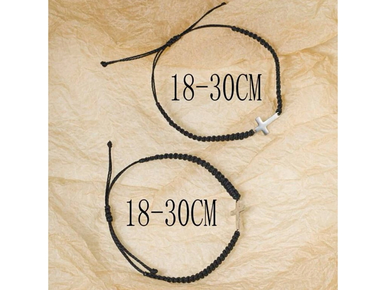 Náramky provázkové s křížem párové