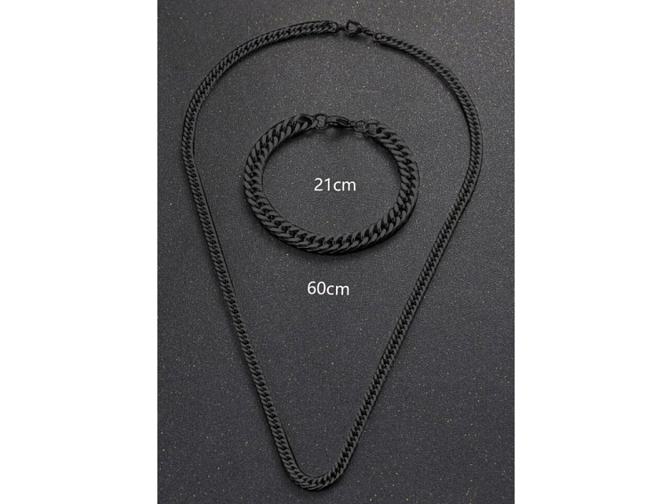 Náramkový set - náramek a řetízek z nerezové oceli