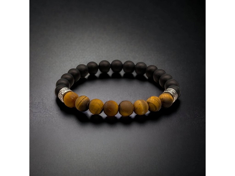 Náramek černý onyx s tygřím okem