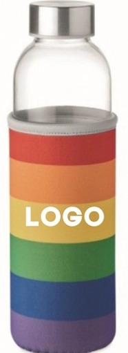 Sklenená flaša v neopréne s LOGOM P/812