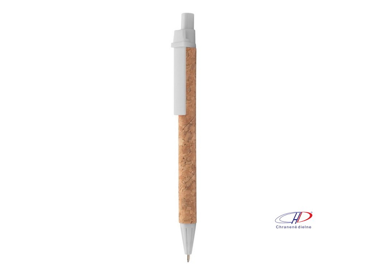 Guľôčkové pero, modrá náplň , white/natural