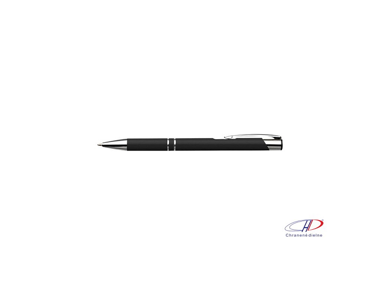 Hliníkové guľôčkové pero (modrá náplň) , Black