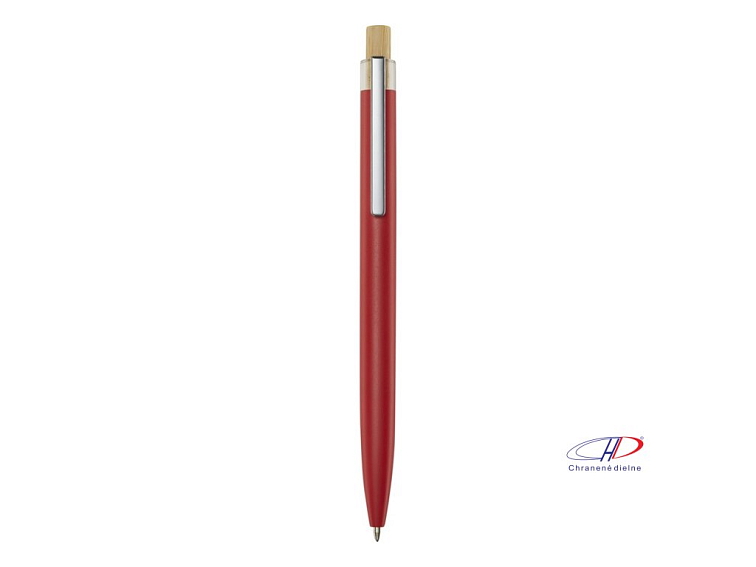 Guľôčkové pero Nooshin s z rec. hliníku (čierna náplň) , white