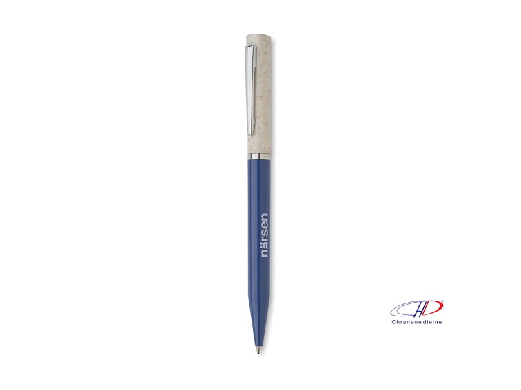 Guľôčkové pero z pšeničnej slamy , white/blue