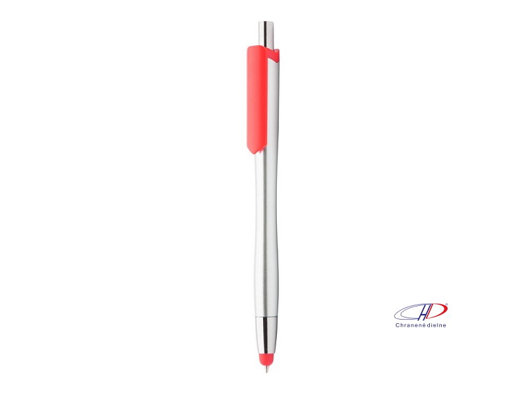 Guľôčkové pero, modrá náplň , red/silver