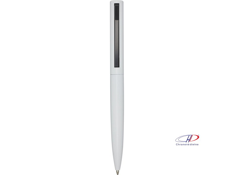 Guľôčkové pero z recyklovaného hliníka (modrá náplň) , white