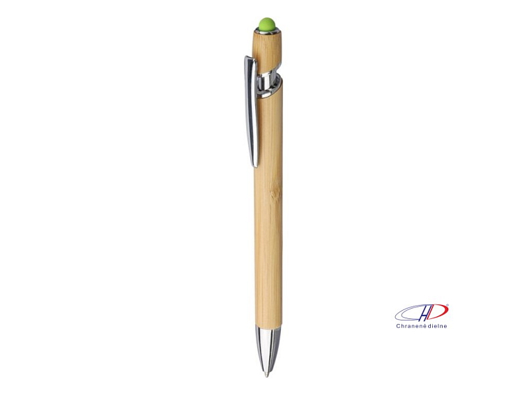 Bambusové pero so stylusom (modrá náplň) , Lime