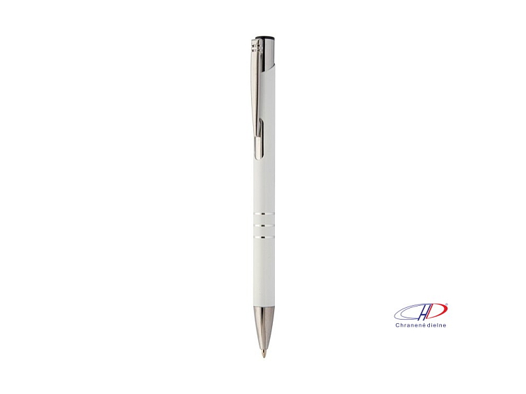 Guľôčkové pero z recyklovaného hliníka , white