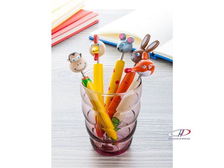 Guľôčkové pero, kohút, modrá náplň , Orange