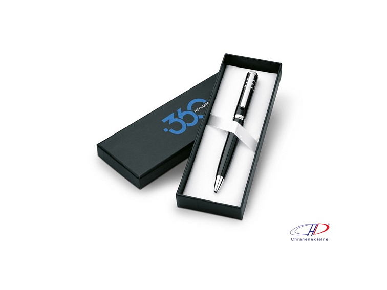 Guľôčkové pero, darčekovo balené (čierna náplň) , Black