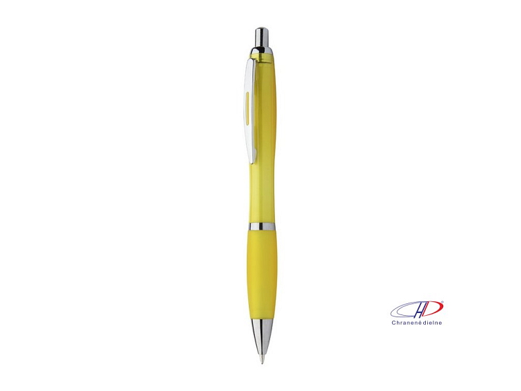 Plastové guličkové pero, modrá náplň , white