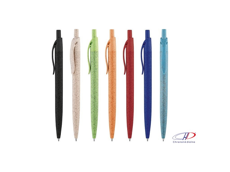 Guľôčkové pero z pšeničnej slamy (čierna náplň) , Black