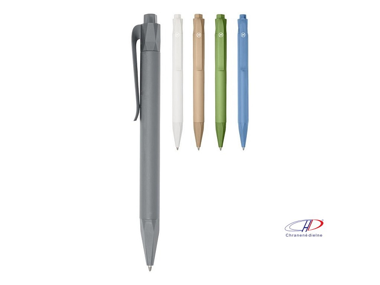 Guľôčkové pero z kukuričného plastu , white