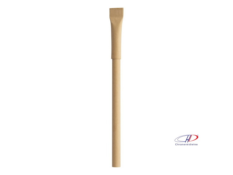 Recyklované papierové guľôčkové pero, modrá náplň , natural