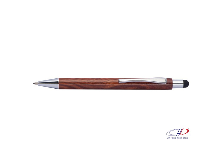 Guľôčkové pero (modrá náplň) so stylusom , Brown