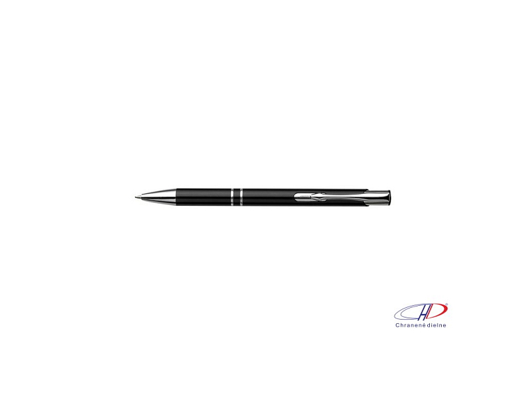 Hliníkové guľôčkové pero (modrá náplň) , Black