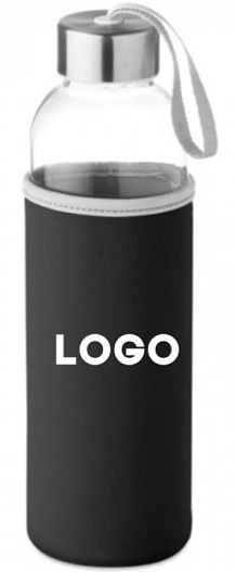 Sklenená flaša v neopréne s LOGOM P/812