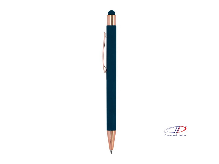 Kovové pero s pogumovaným povrchom , NAVY HEATHER