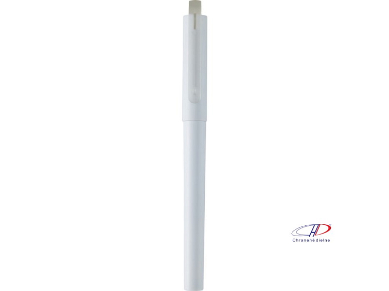 Gélové guľôčkové pero RPET (čierna náplň) , white