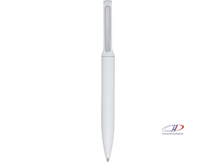 Guľôčkové pero z recyklovaného hliníka (modrá náplň) , white