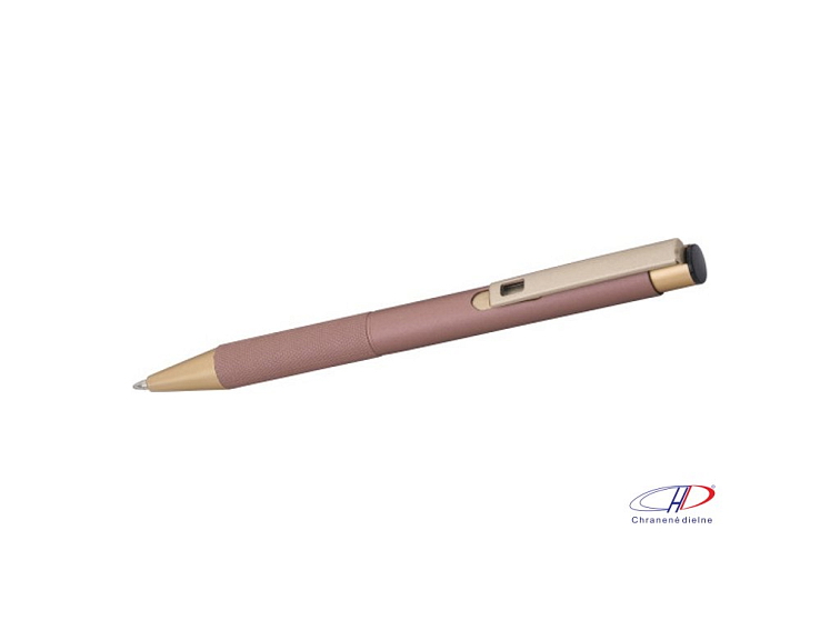 Matné hliníkové pero (modrá náplň) , Rose gold