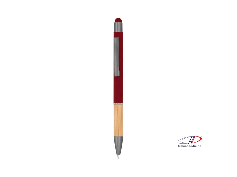 Guľôčkové pero s bambusovou rukoväťou , Burgundy