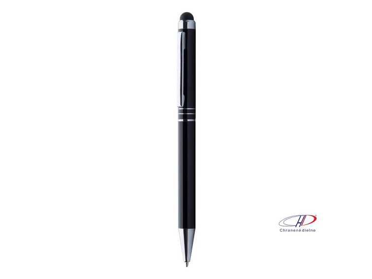 Dotykové guľôčkové pero, modrá náplň , white