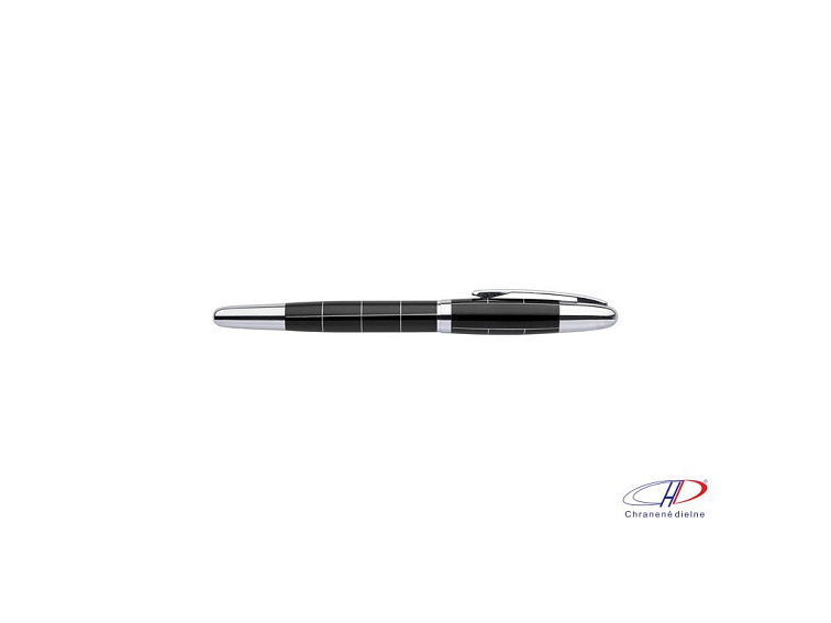 Guľôčkové pero, darčekovo balené (čierna náplň) , black/silver