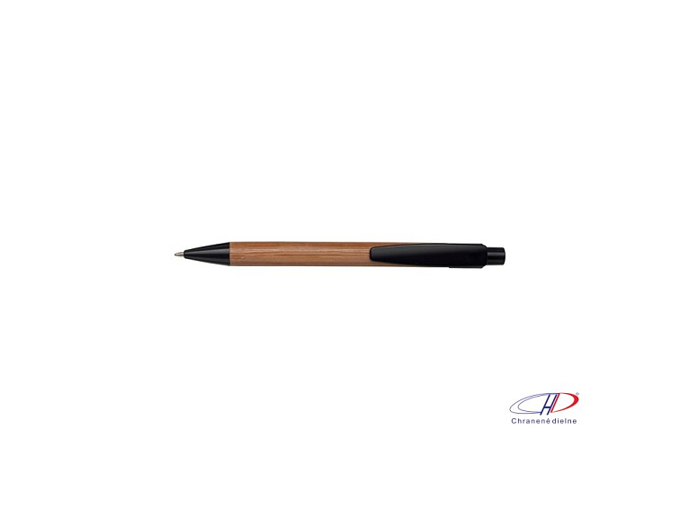 Guľôčkové pero z bambusu (modrá náplň) , Black