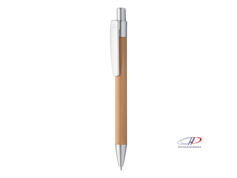 Guľôčkové pero, modrá náplň , natural/silver