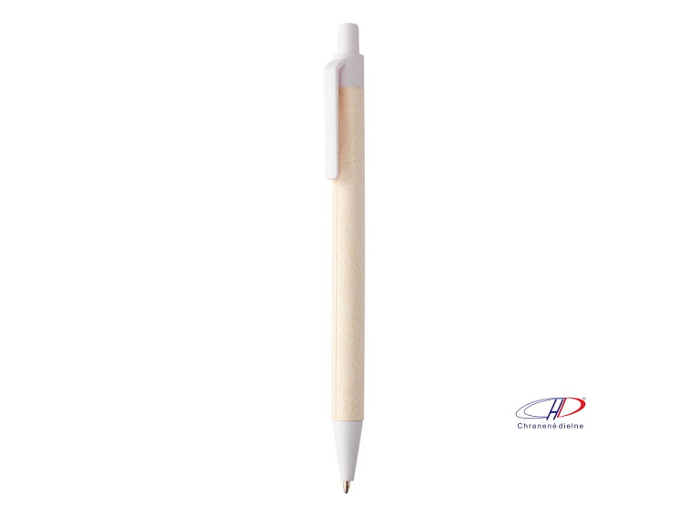 Guľôčkové pero z kartónov od mlieka , white