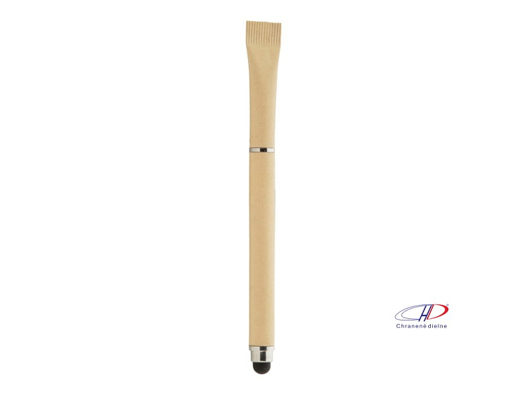 Dotykové guľôčkové pero z recyklovaného papiera , natural