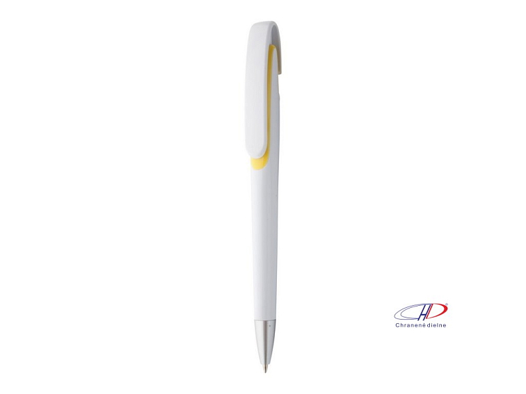 Guľôčkové pero, modrá náplň , yellow/white