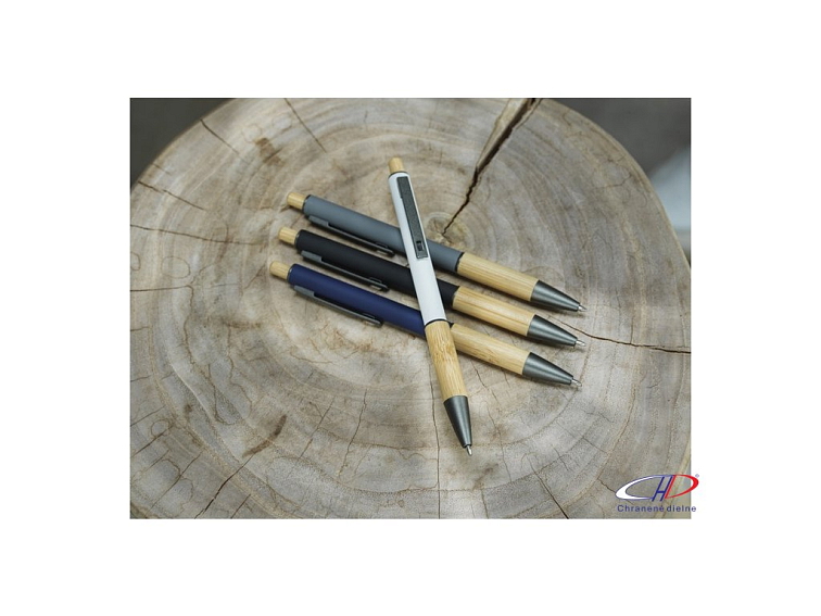 Guľôčkové pero Darius z rec. hliníku (modrá náplň) , white