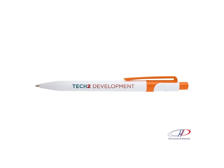 Recyklované plastové pero Unica (modrá náplň) , Orange