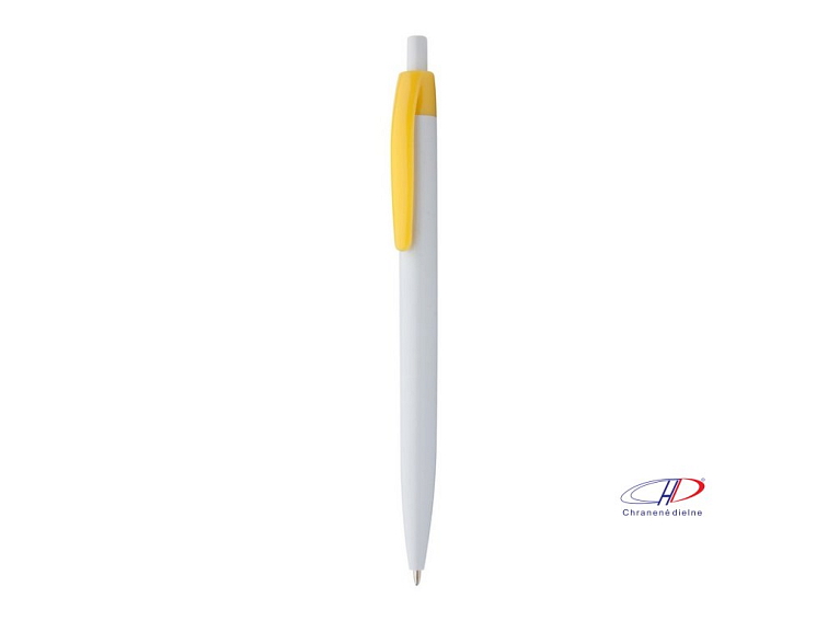 Guľôčkové pero, modrá náplň , yellow/white