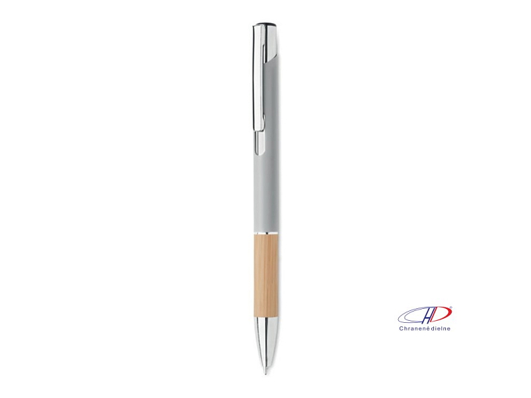 Hliníkové pero s bambusovým úchopom , Silver