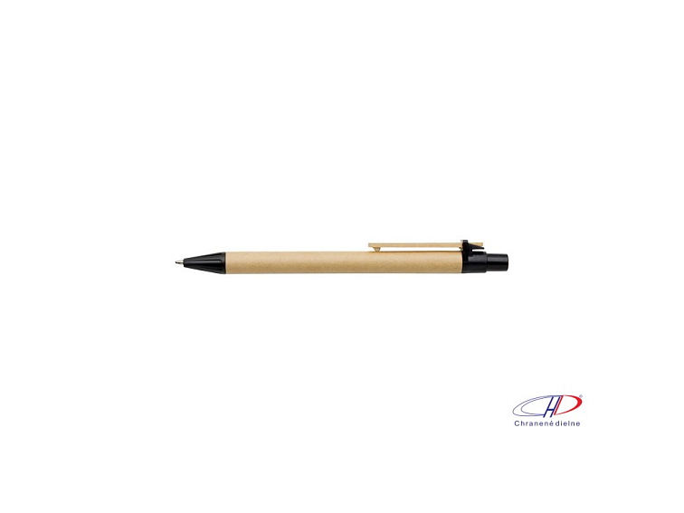 Guľôčkové pero z kartónu (modrá náplň) , Black