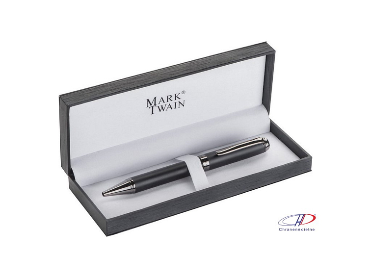 Guľôčkové pero, darčekovo balené (modrá náplň) , Black