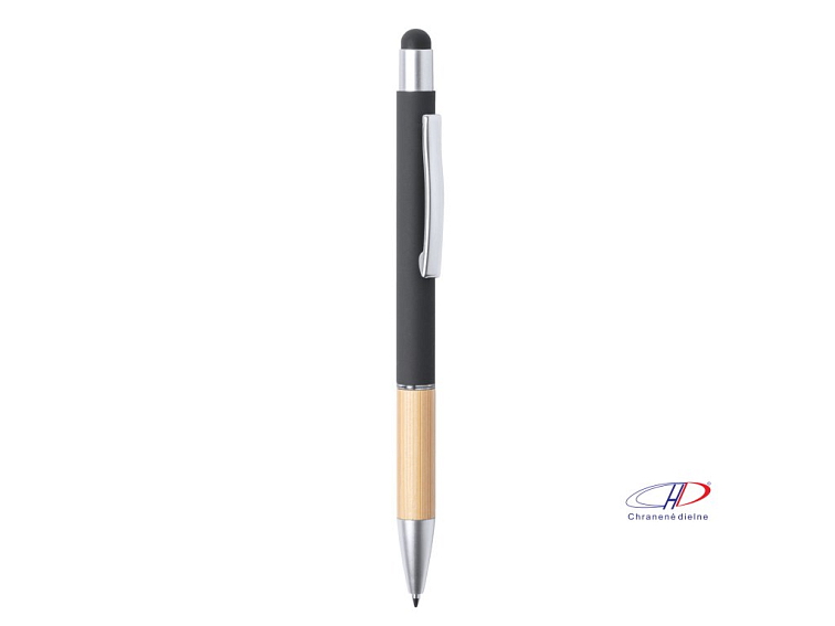 Hliníkové dotykové pero (modrá náplň) , Black