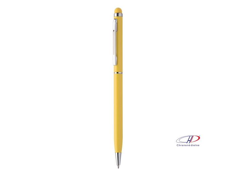 Dotykové guľôčkové pero, modrá náplň , white