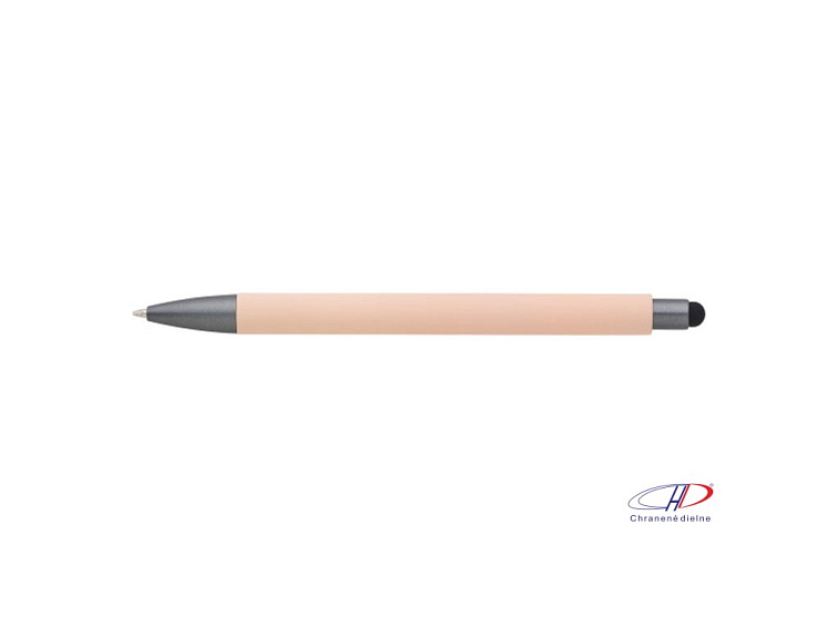 Matné plastové pero so stylusom (modrá náplň) , Pink