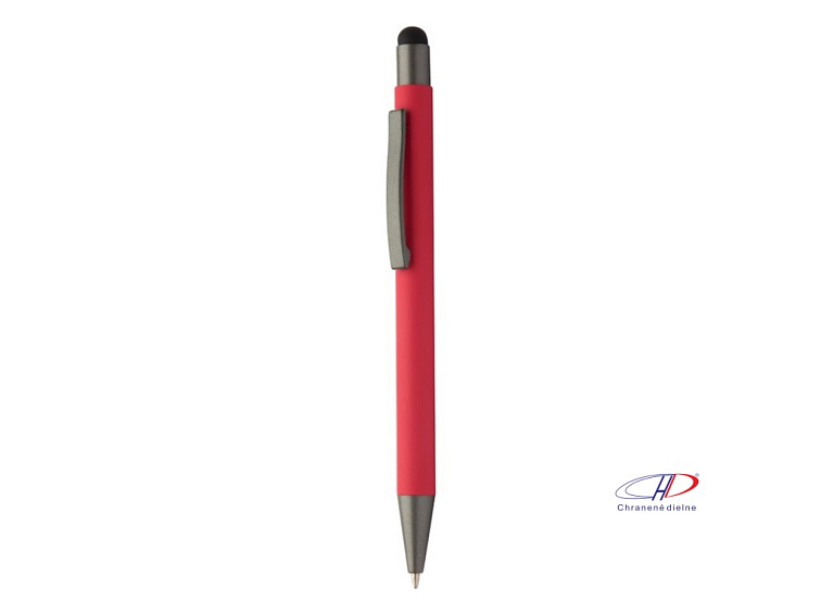 Dotykové guľôčkové pero, modrá náplň , white