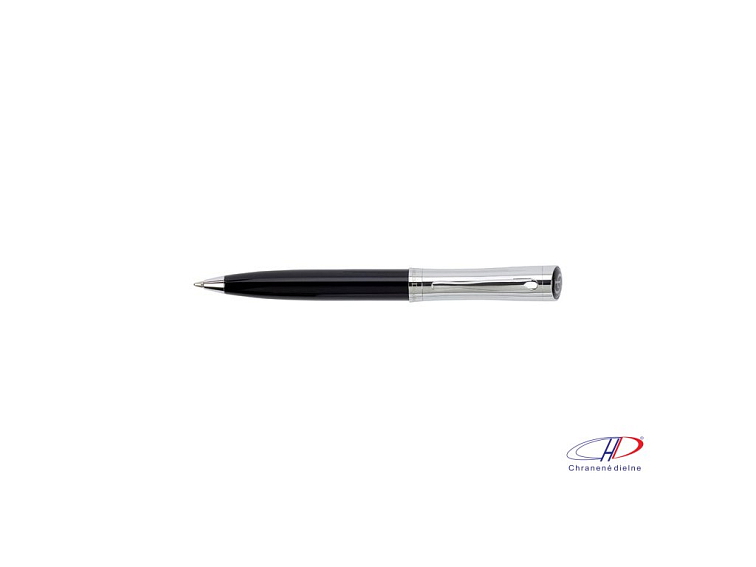 Guľôčkové pero, darčekovo balené (čierna náplň) , black/silver