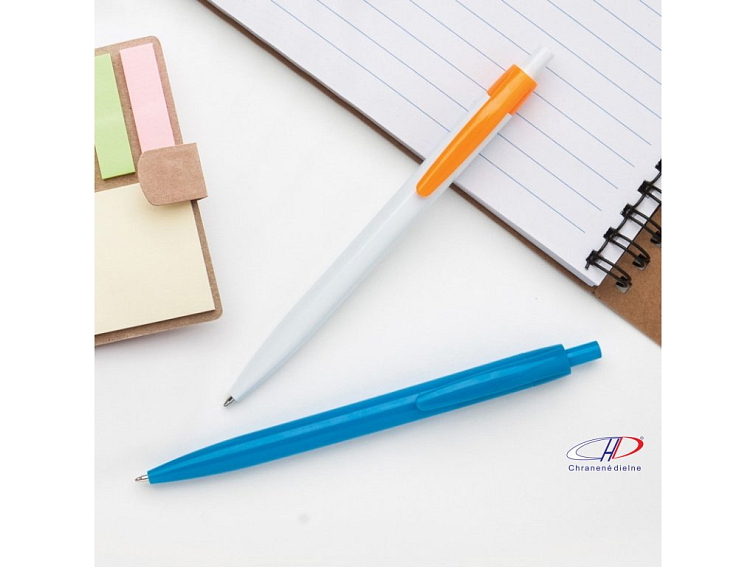 Guľôčkové pero, modrá náplň , yellow/white