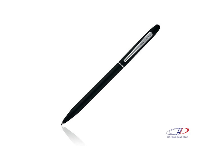 PIERRE CARDIN | Kovové guľôčkové pero so stylusom a modrou náplňou , Black