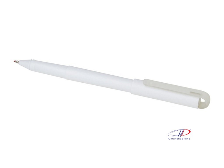 Gélové guľôčkové pero RPET (čierna náplň) , white