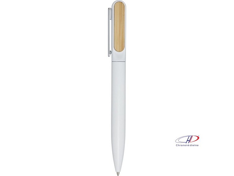 Guľôčkové pero z recyklovaného hliníka (modrá náplň) , white