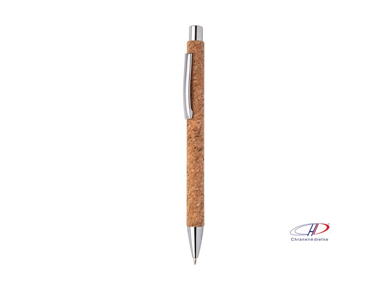 Guľôčkové pero z recyklovaného papiera a korku , natural