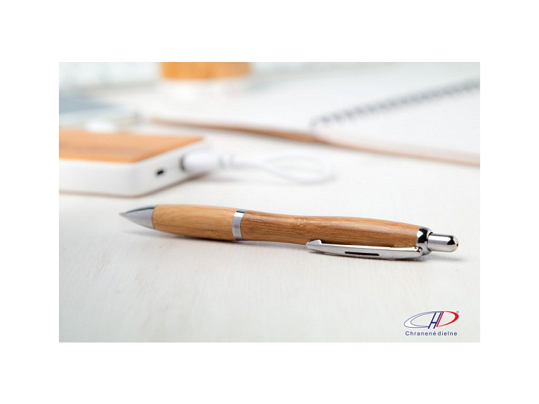 Guľôčkové pero, modrá náplň , natural